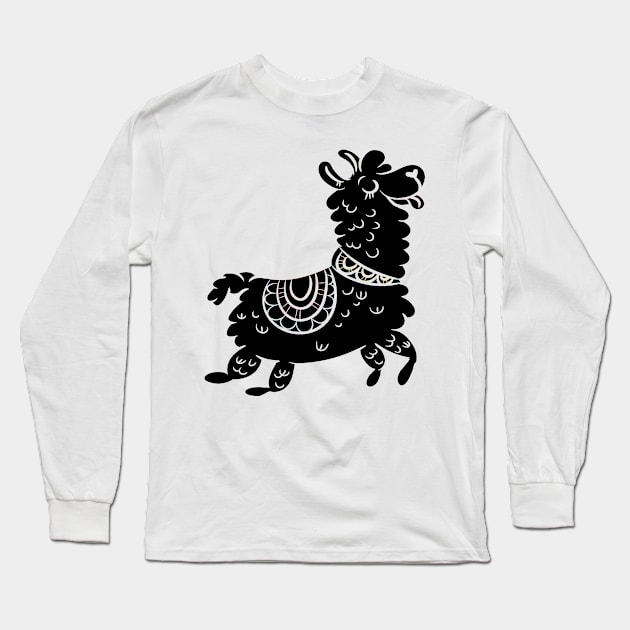 cute llama alpaca Long Sleeve T-Shirt by HBfunshirts